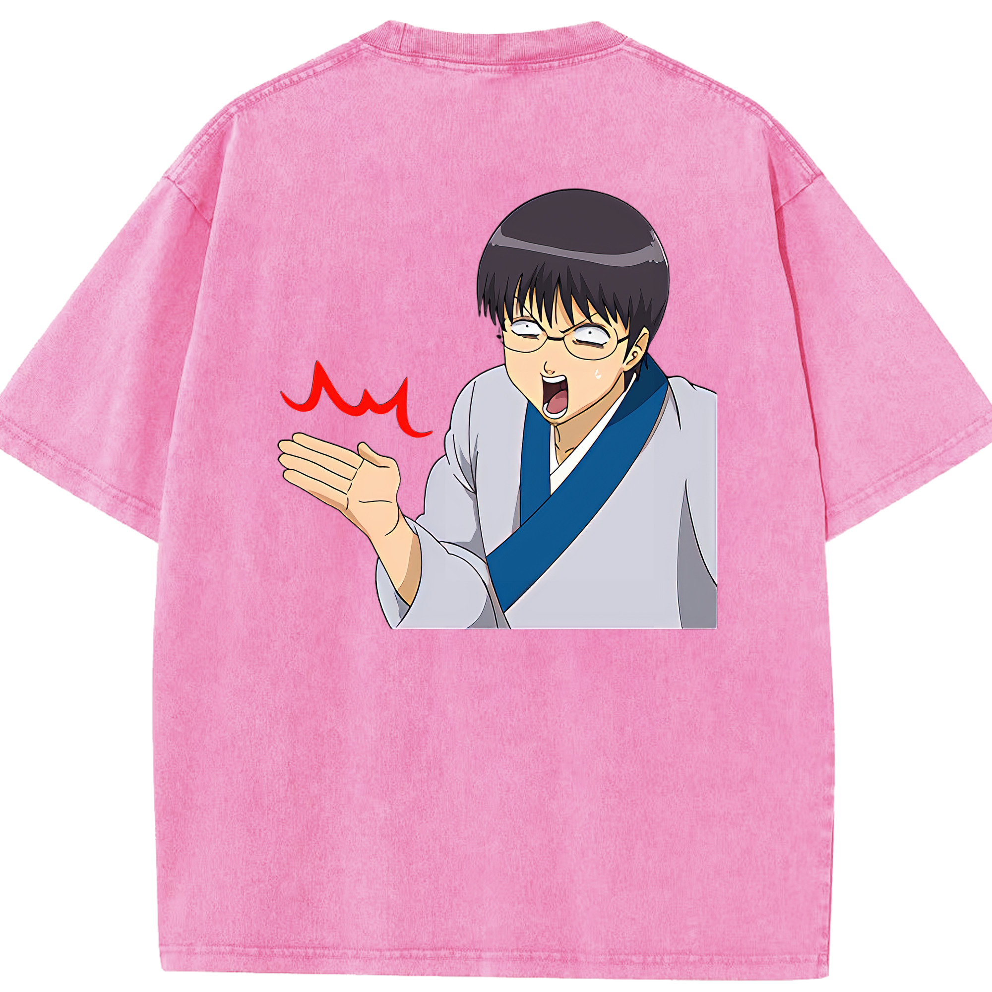 （画像用） ぎんたま 坂田銀時（さかたぎんとき） 神楽 志村新八（しむら しんぱち） GINTAMA Sakata Gintoki Kagura Shimura Shinpachi 綿100% ヴィンテージ風 半袖Tシャツ（背面プリント）